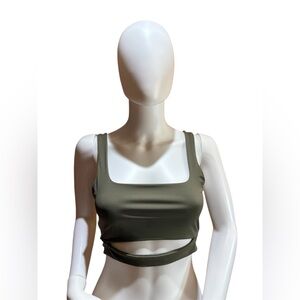Garage Olive green tank top with slit in the middle. Size Small